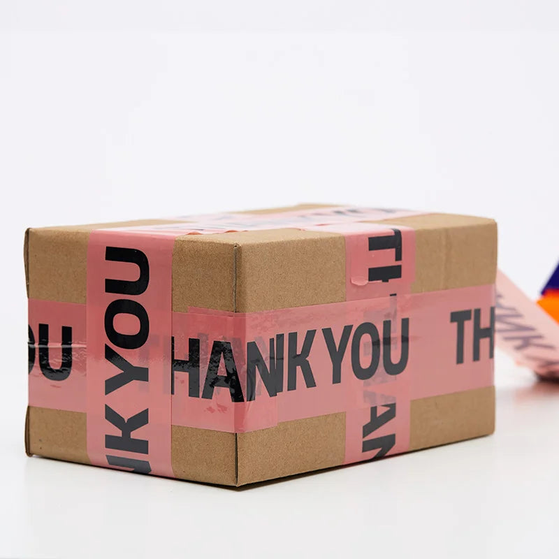 4.5cm x 100M Thank You Tape  Packing Tape, Colorful Printing Shipping Tape, Carton Decorative Tape for Sealing Boxes 박스테이프