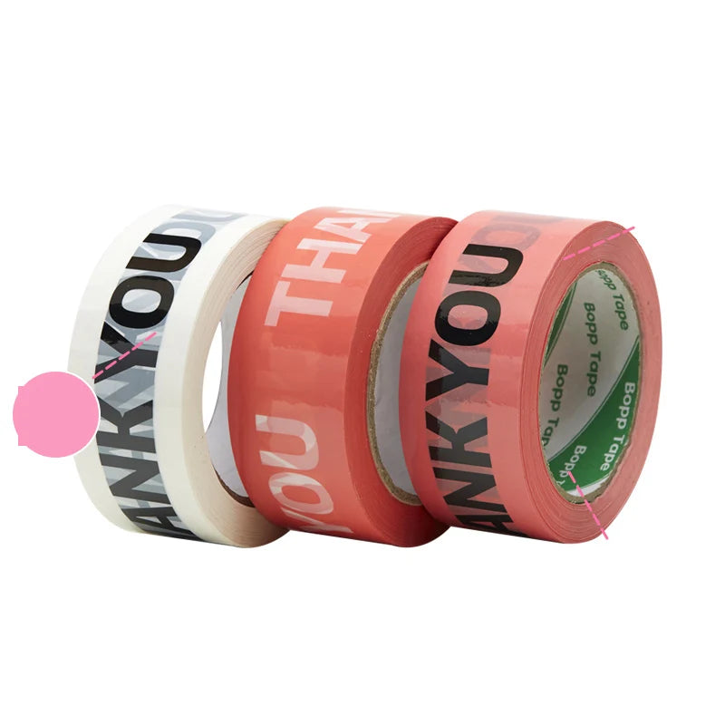 4.5cm x 100M Thank You Tape  Packing Tape, Colorful Printing Shipping Tape, Carton Decorative Tape for Sealing Boxes 박스테이프