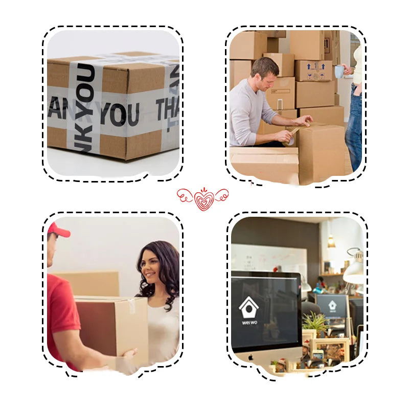 4.5cm x 100M Thank You Tape  Packing Tape, Colorful Printing Shipping Tape, Carton Decorative Tape for Sealing Boxes 박스테이프