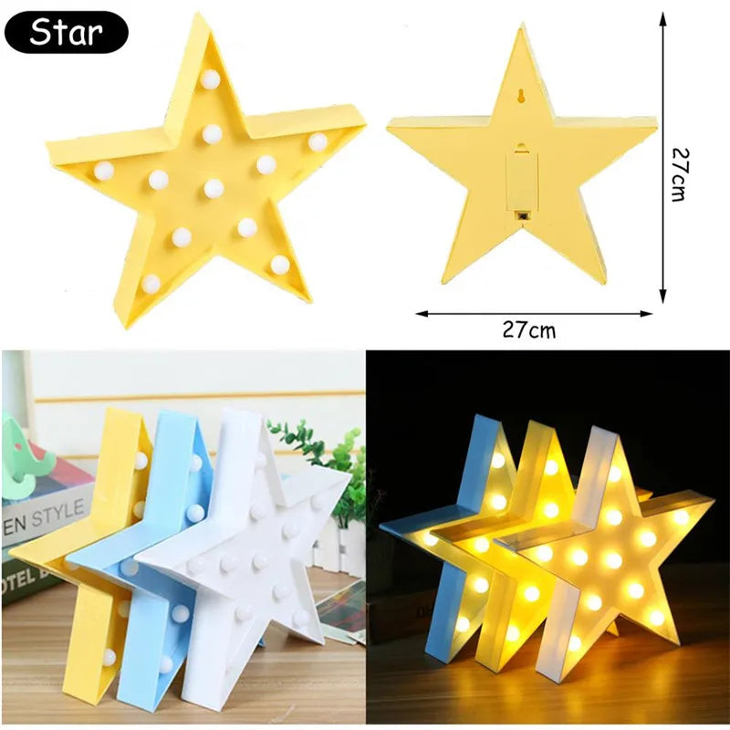 Lovely Star Cloud Moon Led 3D Night Lights Kids Bedroom Bedside Desk Light For Baby Children Room Wall Lamp Christmas Gift Toy