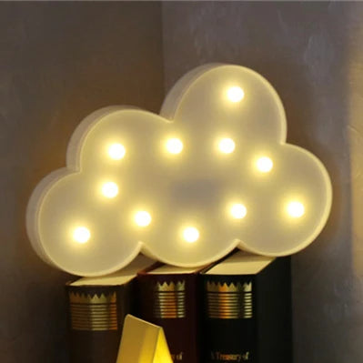 Lovely Star Cloud Moon Led 3D Night Lights Kids Bedroom Bedside Desk Light For Baby Children Room Wall Lamp Christmas Gift Toy