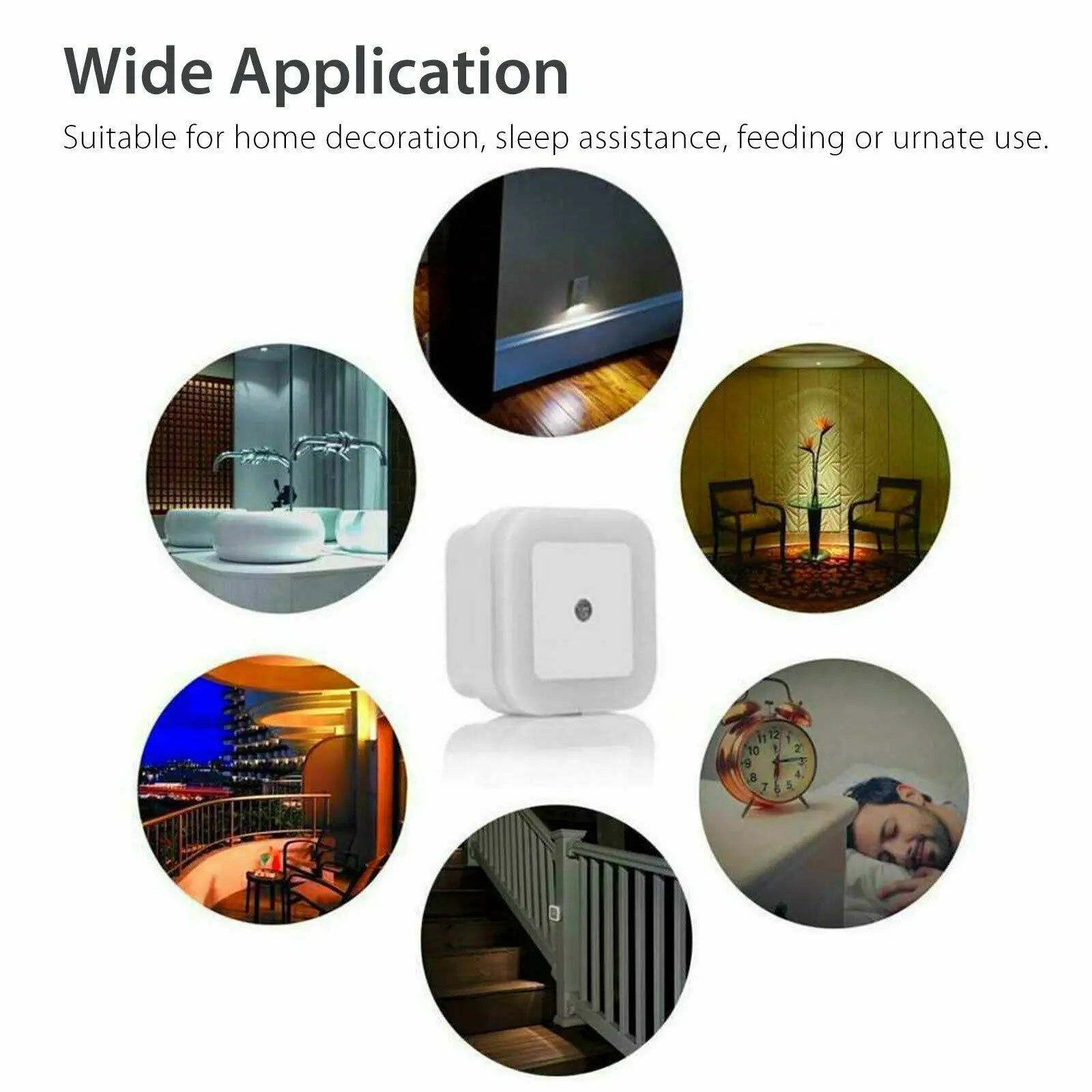 EU US Plug Light Sensor Control Mini LED Night Light 110V 220V Nightlight Lamps For Children Kids Living Room Bedroom Lighting