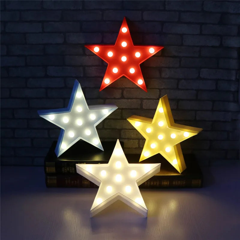 Lovely Star Cloud Moon Led 3D Night Lights Kids Bedroom Bedside Desk Light For Baby Children Room Wall Lamp Christmas Gift Toy