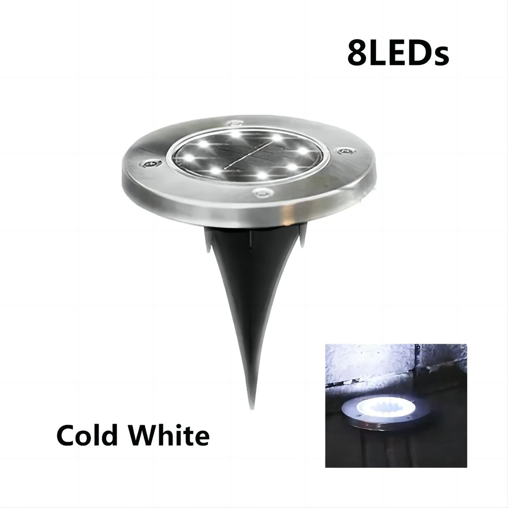 8/20LED Led Lamp Garden Decor Solar Power Disk Light Outdoor Garden Solar Underground Light Deck Light Spotlight Buried Solar