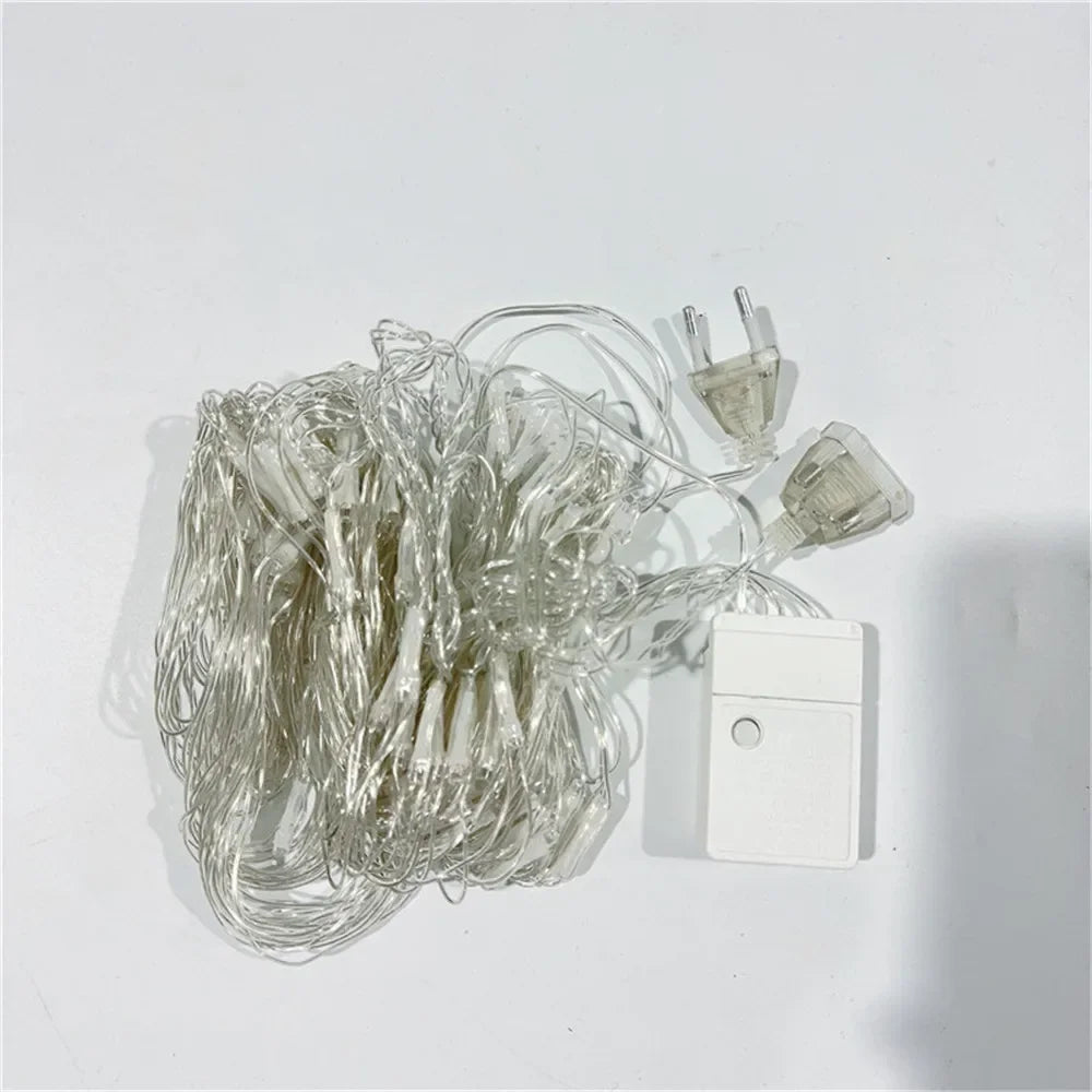 Net LED String Lights 8Modes 220V 110V EU Plug Festival Christmas Decoration Halloween New Year 2026 Wedding Party