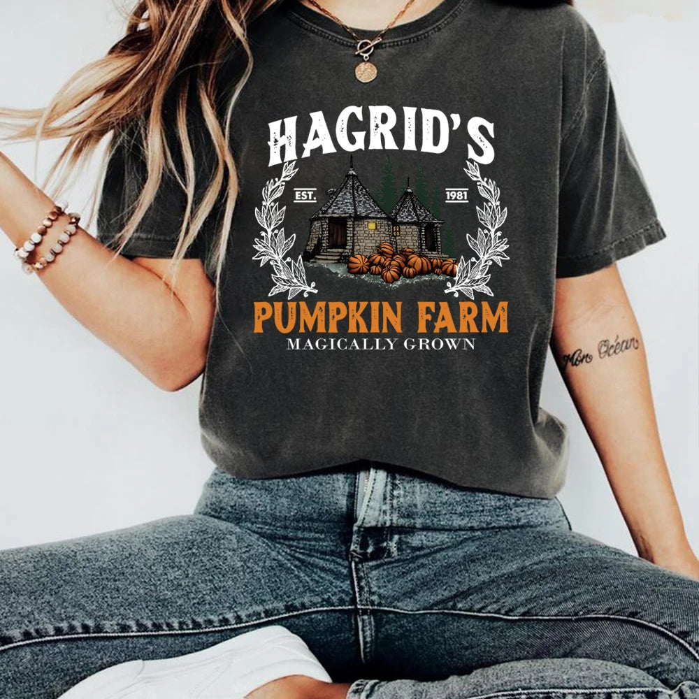 Hagrid's Pumpkin Patch T Shirt Fall T-shirt Pumpkin Farm Tshirt Halloween Shirts Spooky Season Tees Tops Unisex Thanksgiving Top