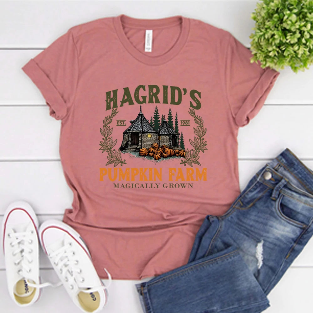 Hagrid's Pumpkin Patch T Shirt Fall T-shirt Pumpkin Farm Tshirt Halloween Shirts Spooky Season Tees Tops Unisex Thanksgiving Top