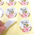 120pcs/pack Self-adhesive Thank you Creative Flower Handmade Round Stickers Cake Packaging Sealing Sticker DIY Sealing Sticker