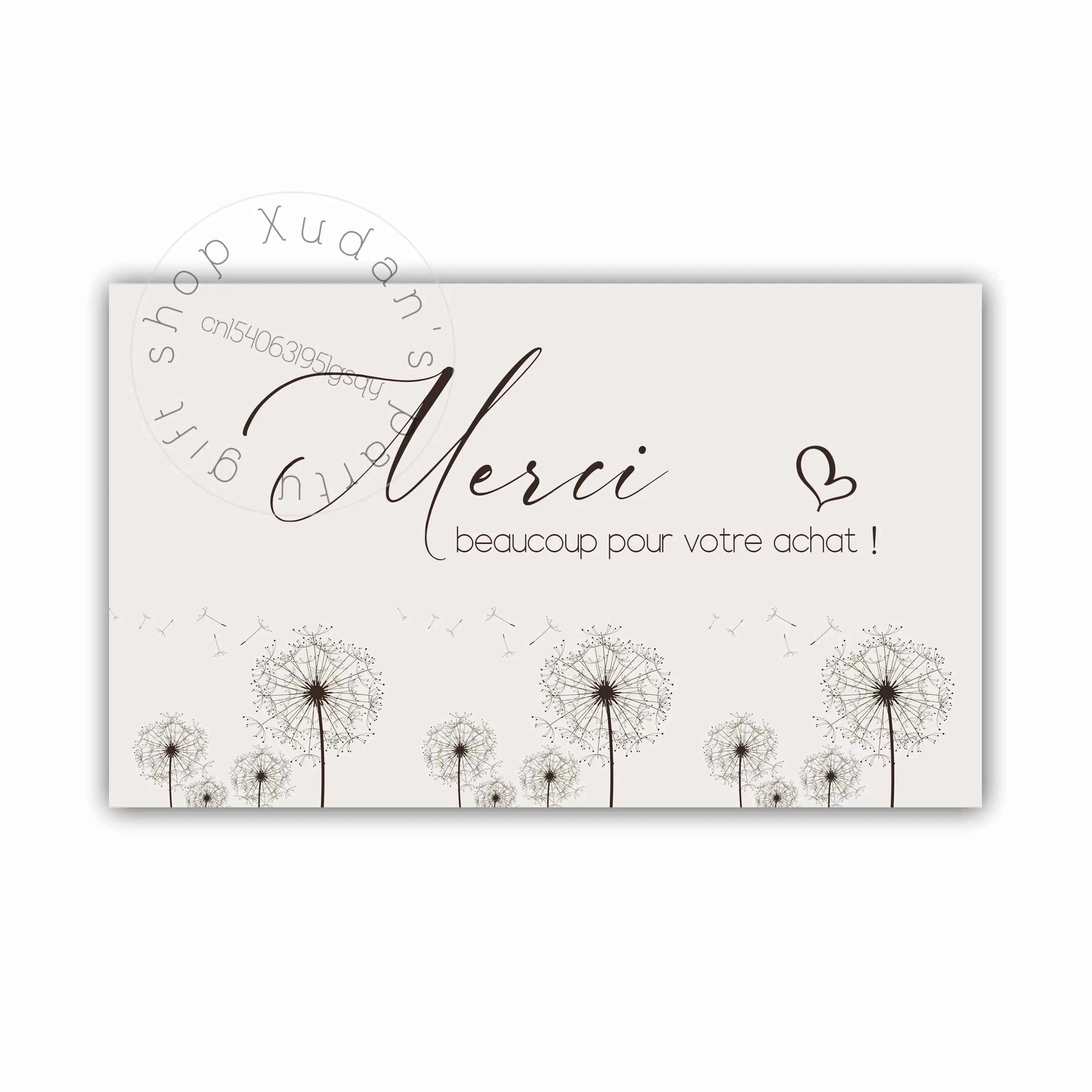 30pcs French MERCI Card Thank you for your support Thanks Greeting Card Appreciation Cardstock for Sellers Gift