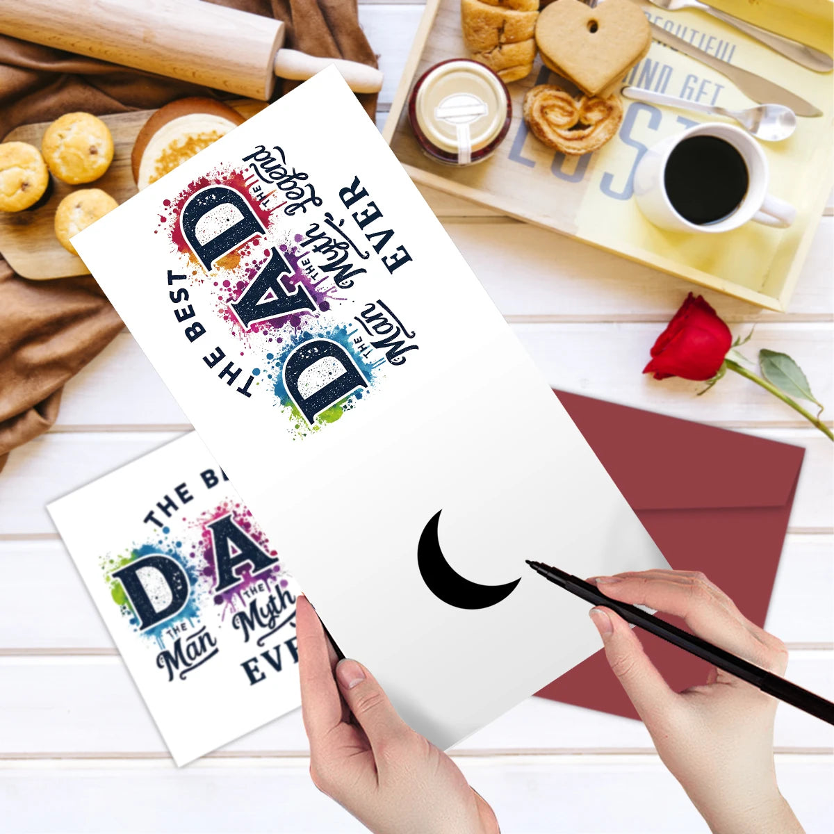 1pc Happy Father's Day Birthday Praising Greeting Card-The Best Dad,Unique Thank You Gift For Dad Special Occasion From Children