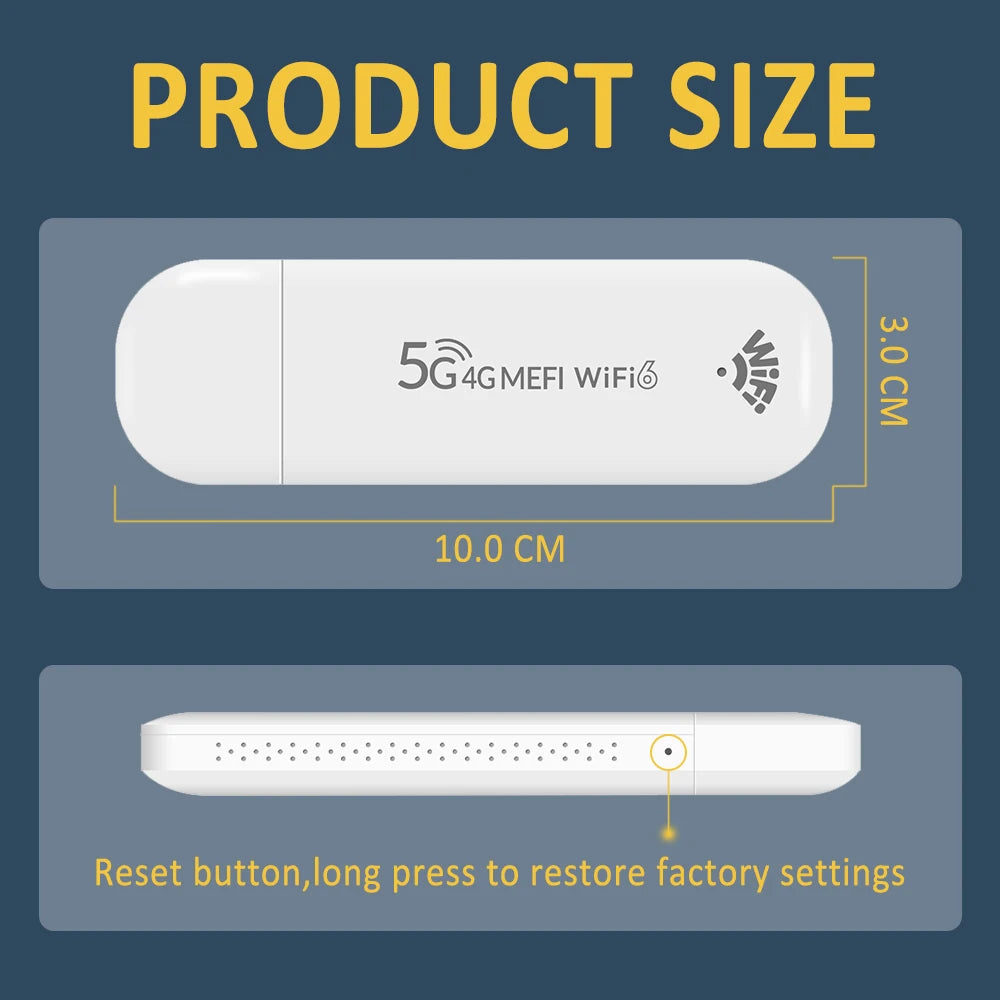 TIANJIE Strong Wi-Fi 6 Signal 4G MiFi Router - Ultra-Portable 3 Antennas Secure Encryption for Global Travel Home & Outdoor Use