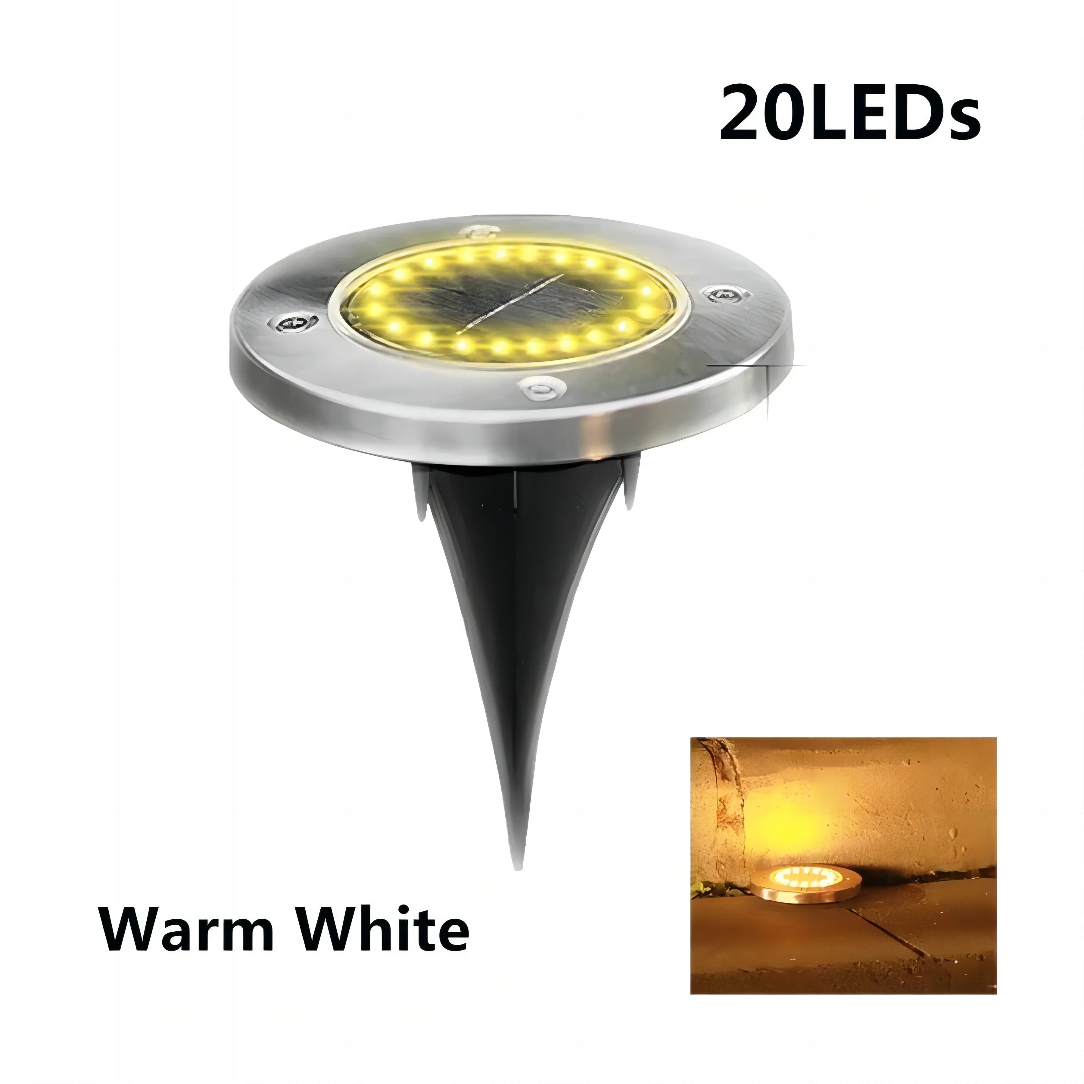 8/20LED Led Lamp Garden Decor Solar Power Disk Light Outdoor Garden Solar Underground Light Deck Light Spotlight Buried Solar