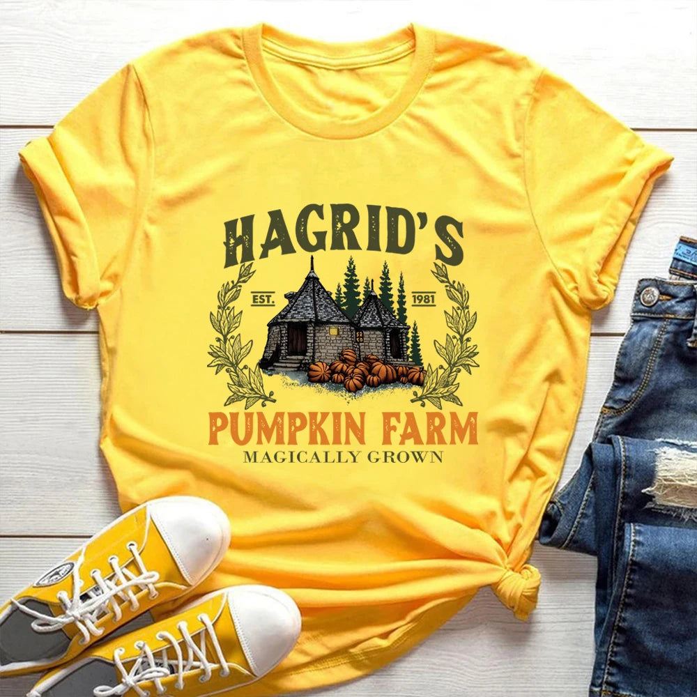Hagrid's Pumpkin Patch T Shirt Fall T-shirt Pumpkin Farm Tshirt Halloween Shirts Spooky Season Tees Tops Unisex Thanksgiving Top