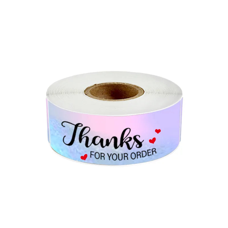 120Pcs/roll Thank You For Your Order Stickers Pink Labels For Envelope Sealing For Small Business Decor Sticker Stationery