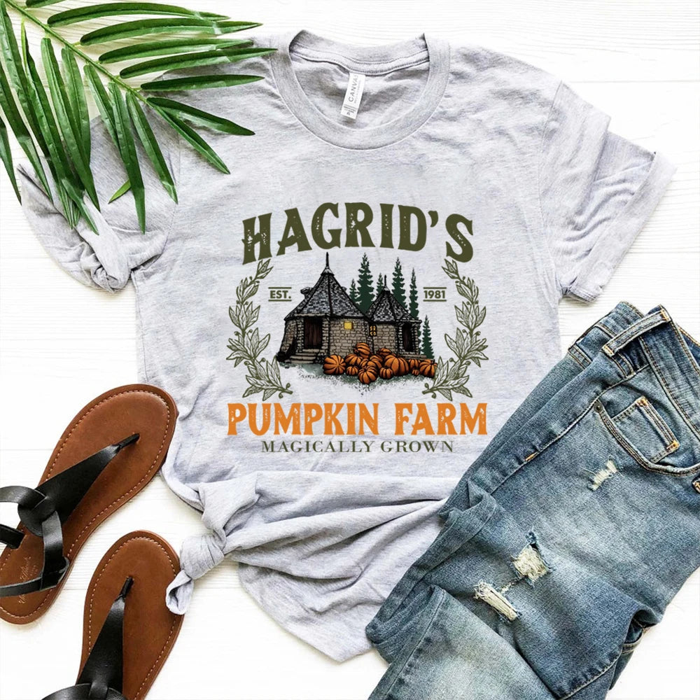 Hagrid's Pumpkin Patch T Shirt Fall T-shirt Pumpkin Farm Tshirt Halloween Shirts Spooky Season Tees Tops Unisex Thanksgiving Top