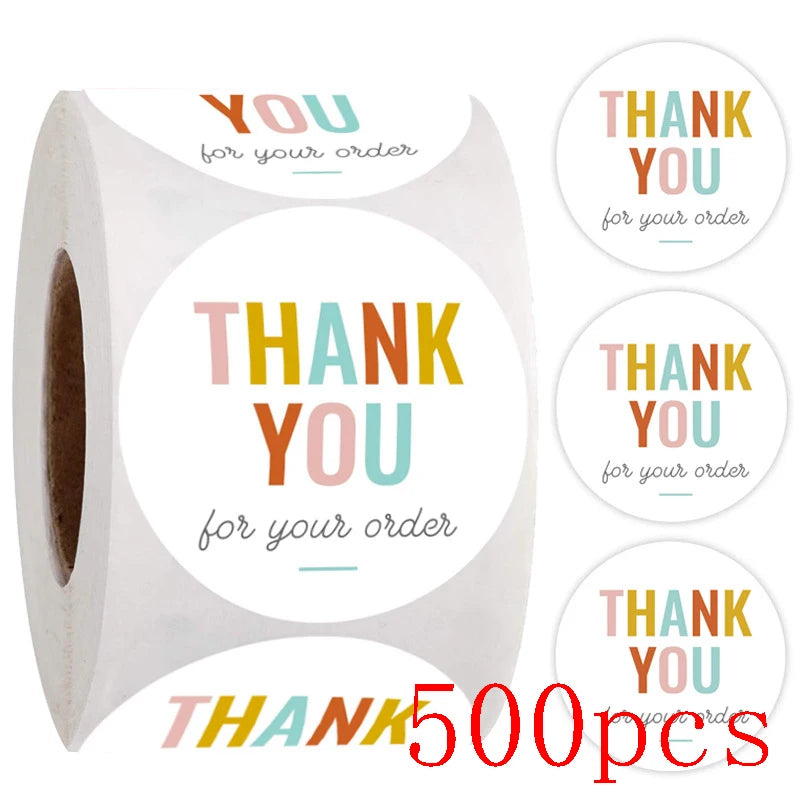 50-500Pcs Gift Sealing Thank You Stickers Christmas Design Scrapbooking Festival Birthday Party Decorations Labels 1Inch
