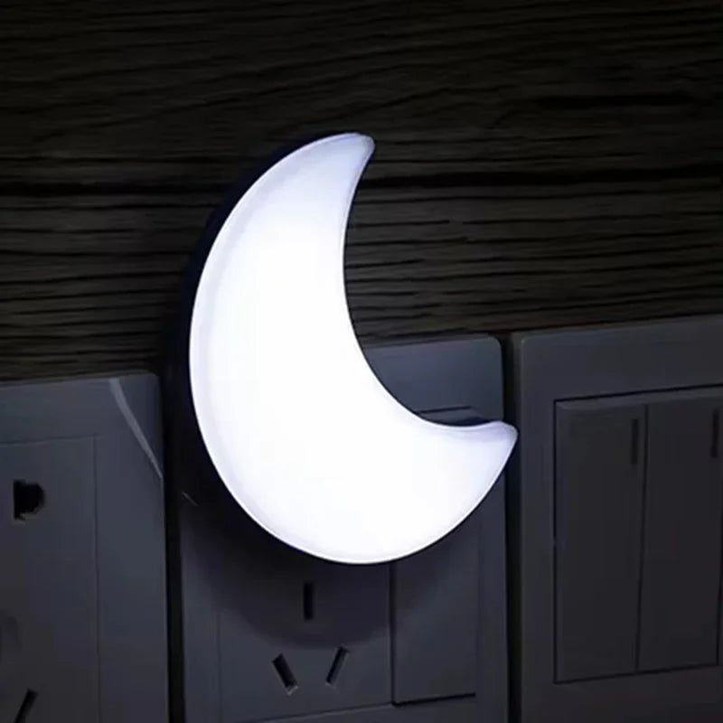 Moon Night Light Plug Into Wall Cute Baby Wall Nursery Lamp Intelligent Light Sensor LED Nightlight for Kids Bedroom Hallway