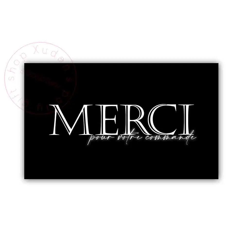 30pcs French MERCI Card Thank you for your support Thanks Greeting Card Appreciation Cardstock for Sellers Gift