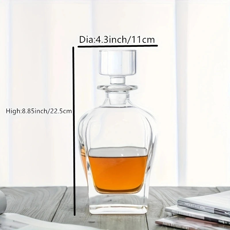 1pc 700ml Classic Luxury Whiskey Decanter with Glass Stopper Exquisite Wine Bottle for Household/Gift Giving/Father's Day Gift