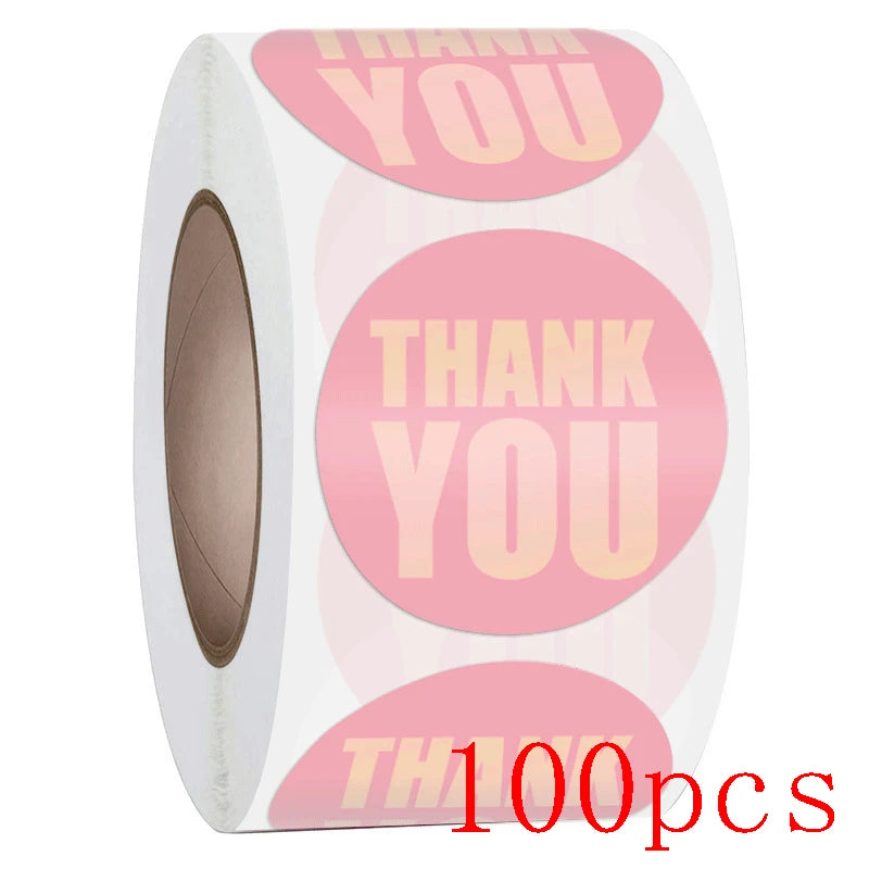 50-500Pcs Gift Sealing Thank You Stickers Christmas Design Scrapbooking Festival Birthday Party Decorations Labels 1Inch