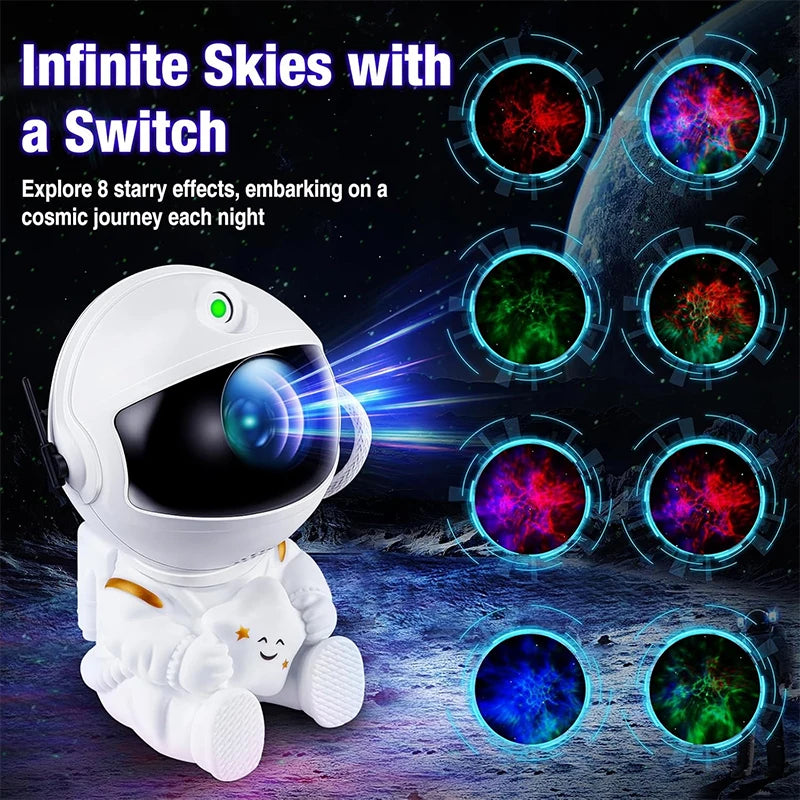 Astronaut Galaxy Projector, Star Projectors with Timer and Remote, Night Light LED Nebula Lamp for Kids Adults, Room Decor Gift