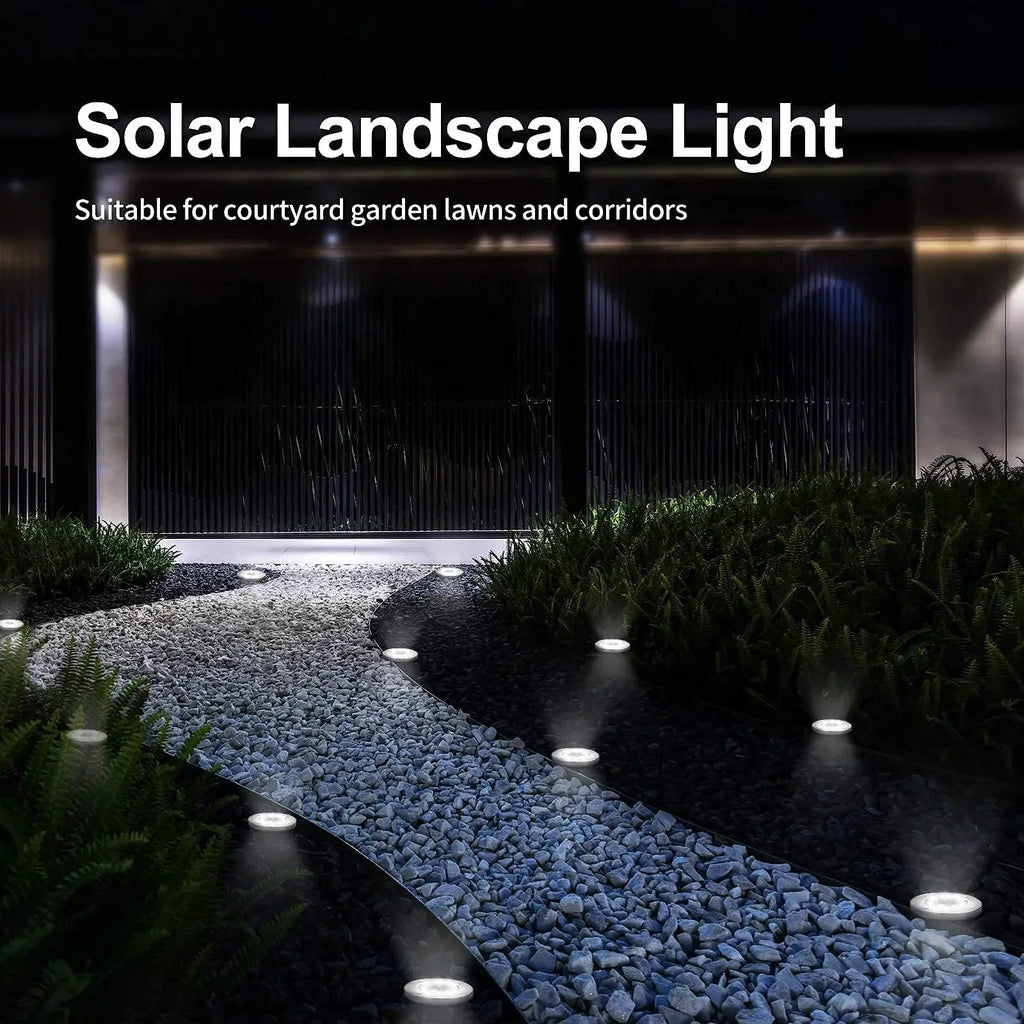 8/20LED Led Lamp Garden Decor Solar Power Disk Light Outdoor Garden Solar Underground Light Deck Light Spotlight Buried Solar