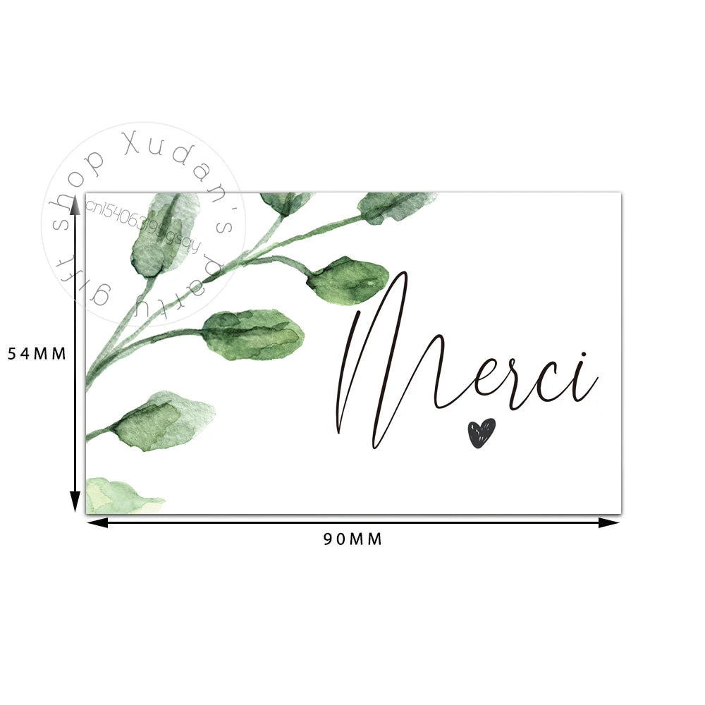 30pcs French MERCI Card Thank you for your support Thanks Greeting Card Appreciation Cardstock for Sellers Gift