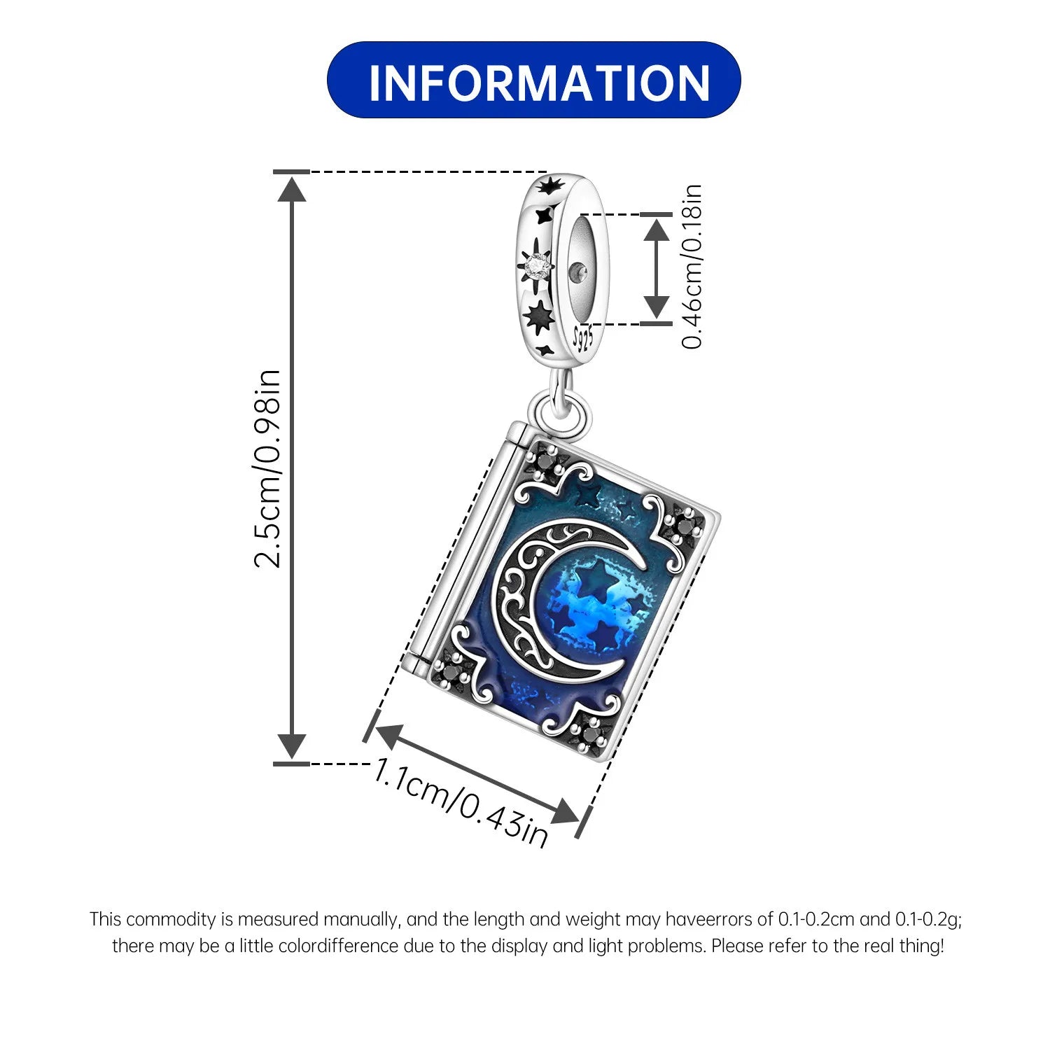 Cycuff 925 Sterling Silver Magic Book Guardian Beads Original Pendants Bracelet Charm Jewelry Party DIY Trendy Gifts