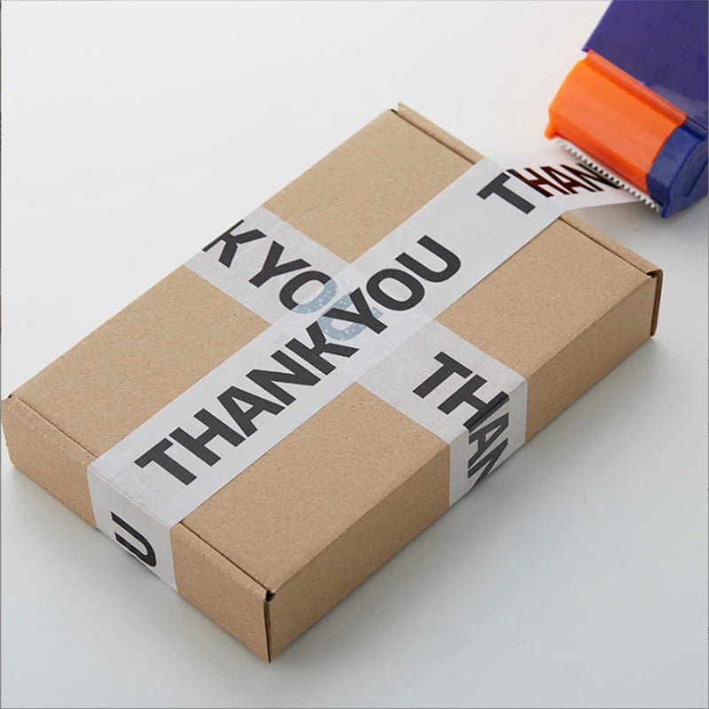 4.5cm x 100M Thank You Tape  Packing Tape, Colorful Printing Shipping Tape, Carton Decorative Tape for Sealing Boxes 박스테이프