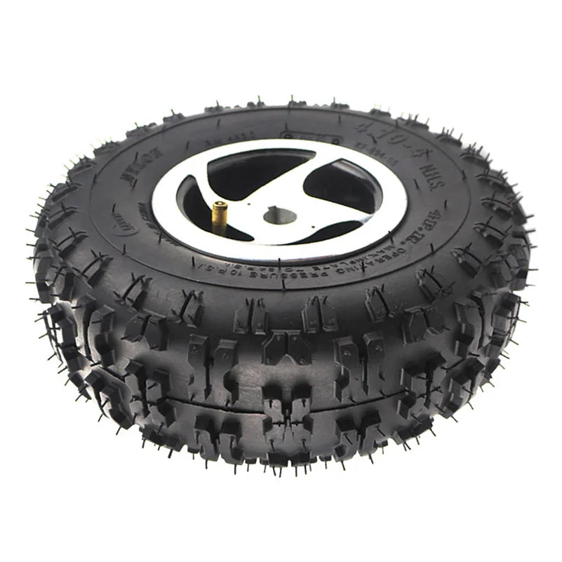 4.10-4 pneumatic wheels for 49cc mini quad bike scooter inner and outer tubes with alloy