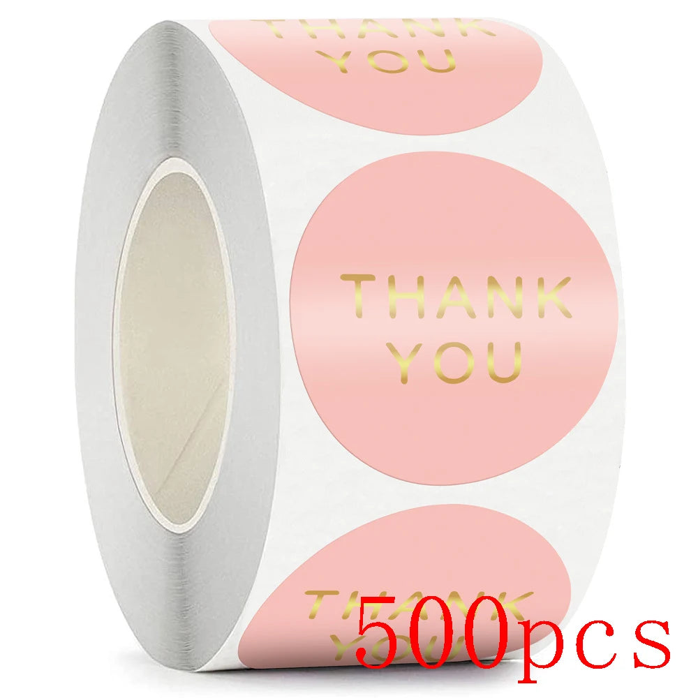 50-500Pcs Gift Sealing Thank You Stickers Christmas Design Scrapbooking Festival Birthday Party Decorations Labels 1Inch
