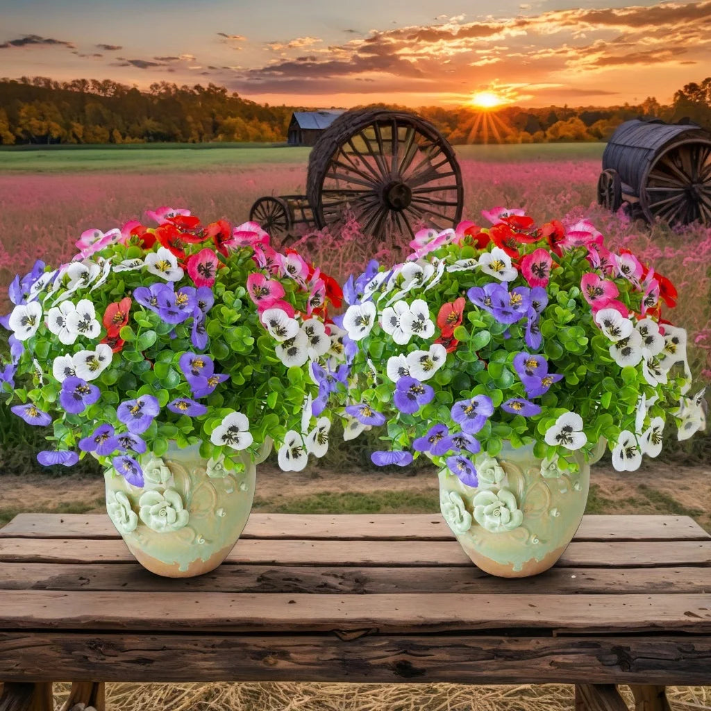 7pcs, artificial flowers for outdoors,UV-resistant fake plants, suitable for Thanksgiving,Halloween,Christmas decorative items