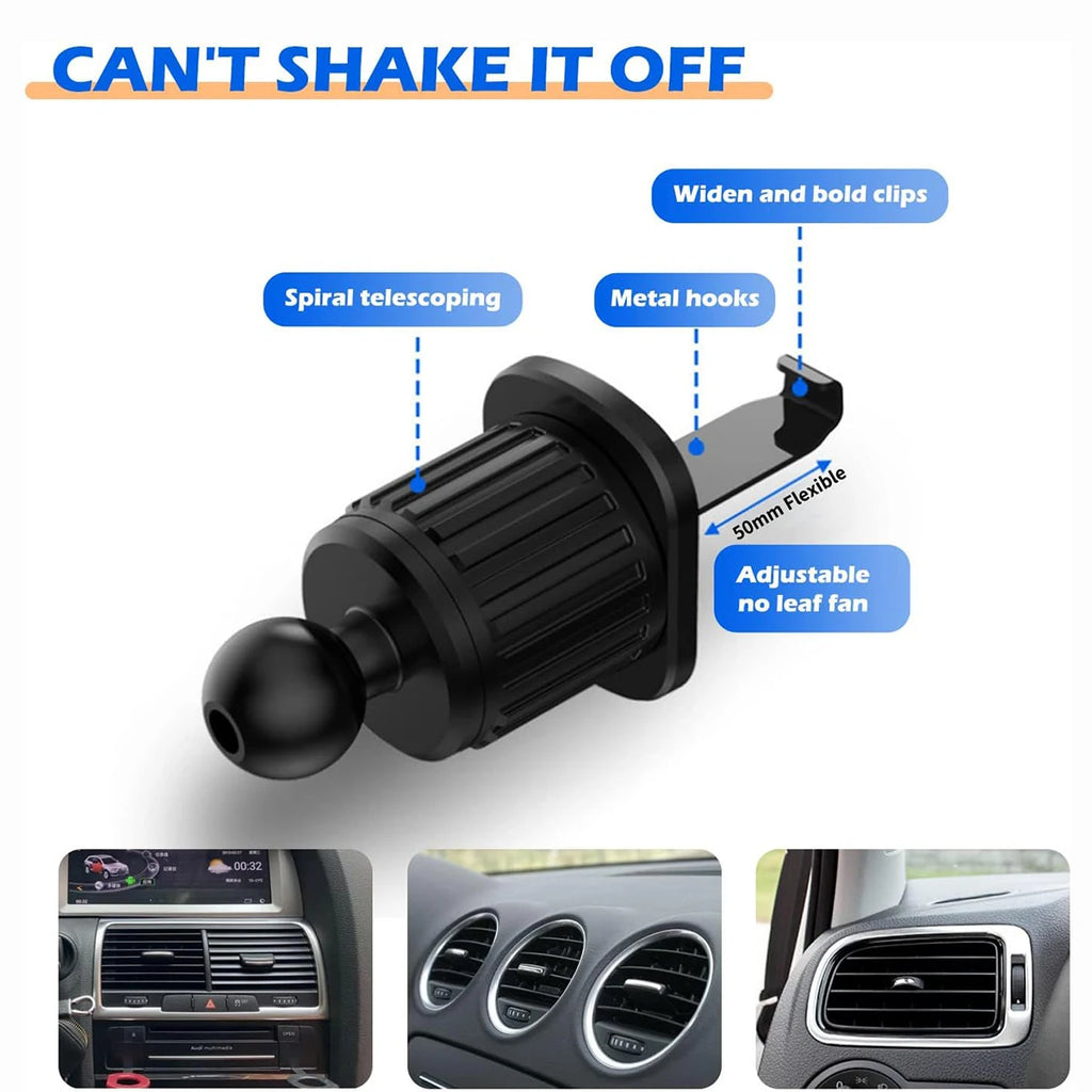 Car Phone Holder, Vent Adjustable Car Phone Holder, Firm Grip and Anti-Slip Phone Navigation Holder for most cell phon