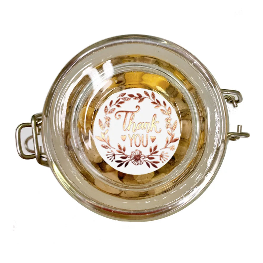 50-500pcs rose gold thank you olive branch hot sticker business label sticker