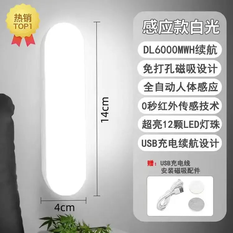 LED Intelligent Human Body Sensor Human Walking Light Off Household Bedroom Bedside Night Use Aisle Stairs Night Light