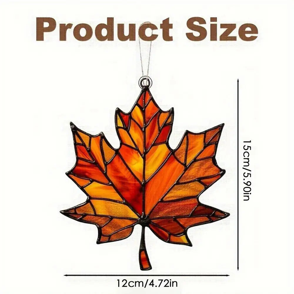 Thanksgiving Acrylic Maple Leaf Light Catcher, Classic Autumn Celebration Home & Door Decor,Christmas & New Year Gifts, 2D Flat