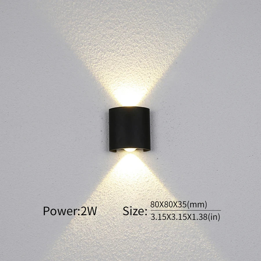 LED Wall Light Outdoor Indoor 2W 4W 6W 8W 10W AC85-265V Up Down White Black Modern Light For Home Garden Bedroom Corridor