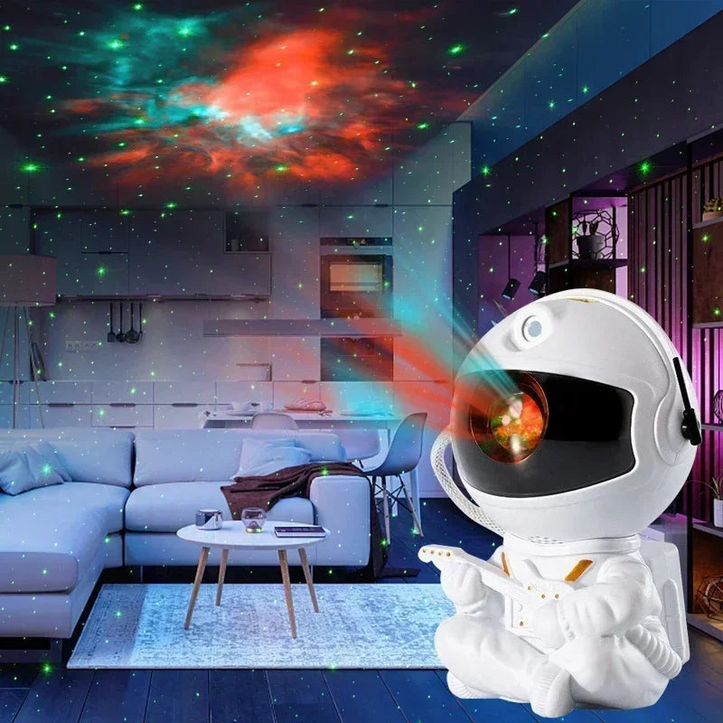 Projecteur Astronaute Galaxie LED – Veilleuse magique ciel étoilé avec télécommande