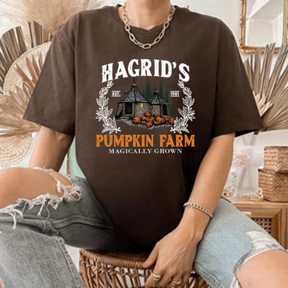 Hagrid's Pumpkin Patch T Shirt Fall T-shirt Pumpkin Farm Tshirt Halloween Shirts Spooky Season Tees Tops Unisex Thanksgiving Top