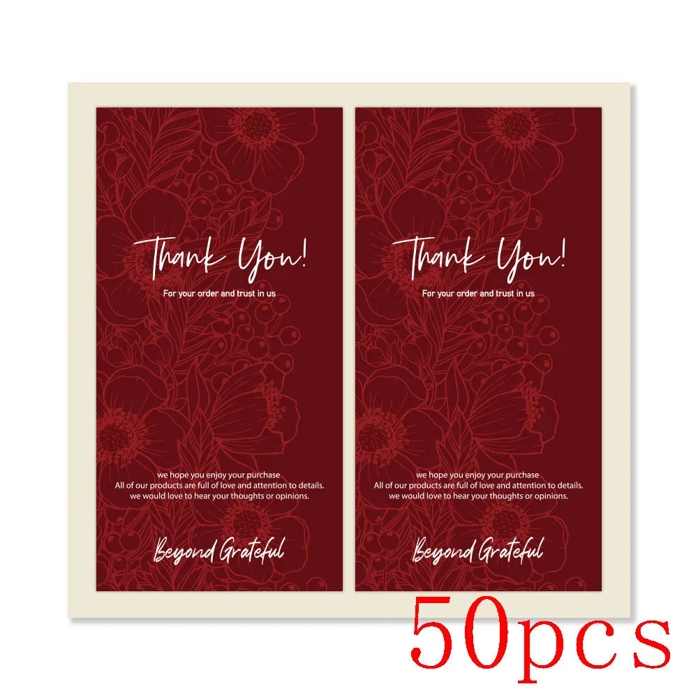 10-50pcs Red/Blue/Green 'Thank You' Rectangular Seal Sticker Gift Sticker For Homemade Bakery Packaging Decoration Label