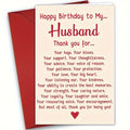 1pc romantic birthday card gift for my husband, a unique husband's birthday greeting card from my wife. Thank you for the husban