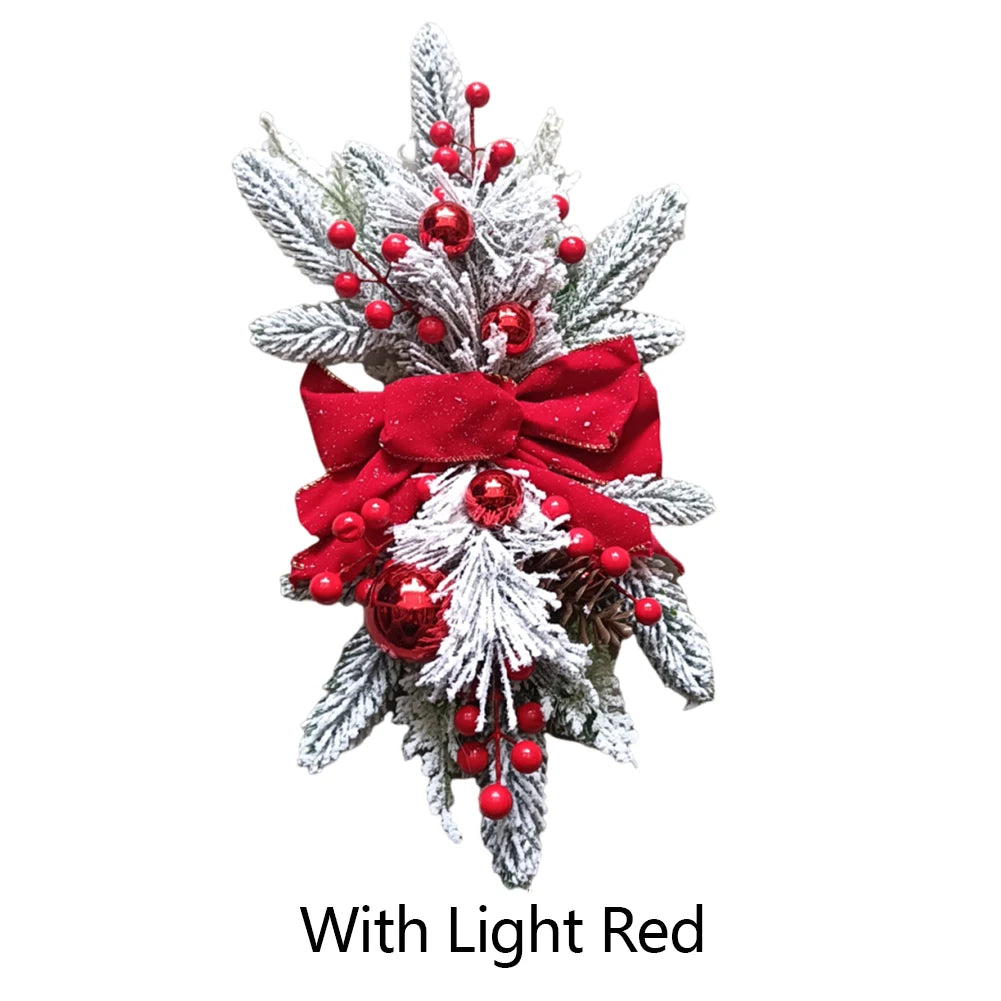 Hot 2025 New Christmas Wreath Front Door Wreath with Lights Vintage Farm Wreath With Pine Cones Fall For Thanksgiving Xmas Decor