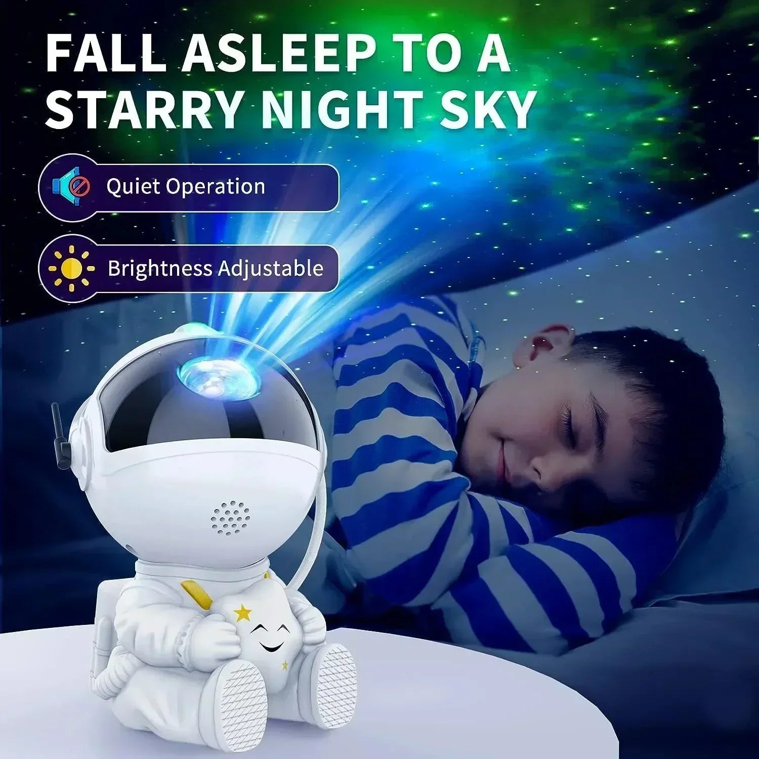 Projecteur Astronaute Galaxie LED – Veilleuse magique ciel étoilé avec télécommande