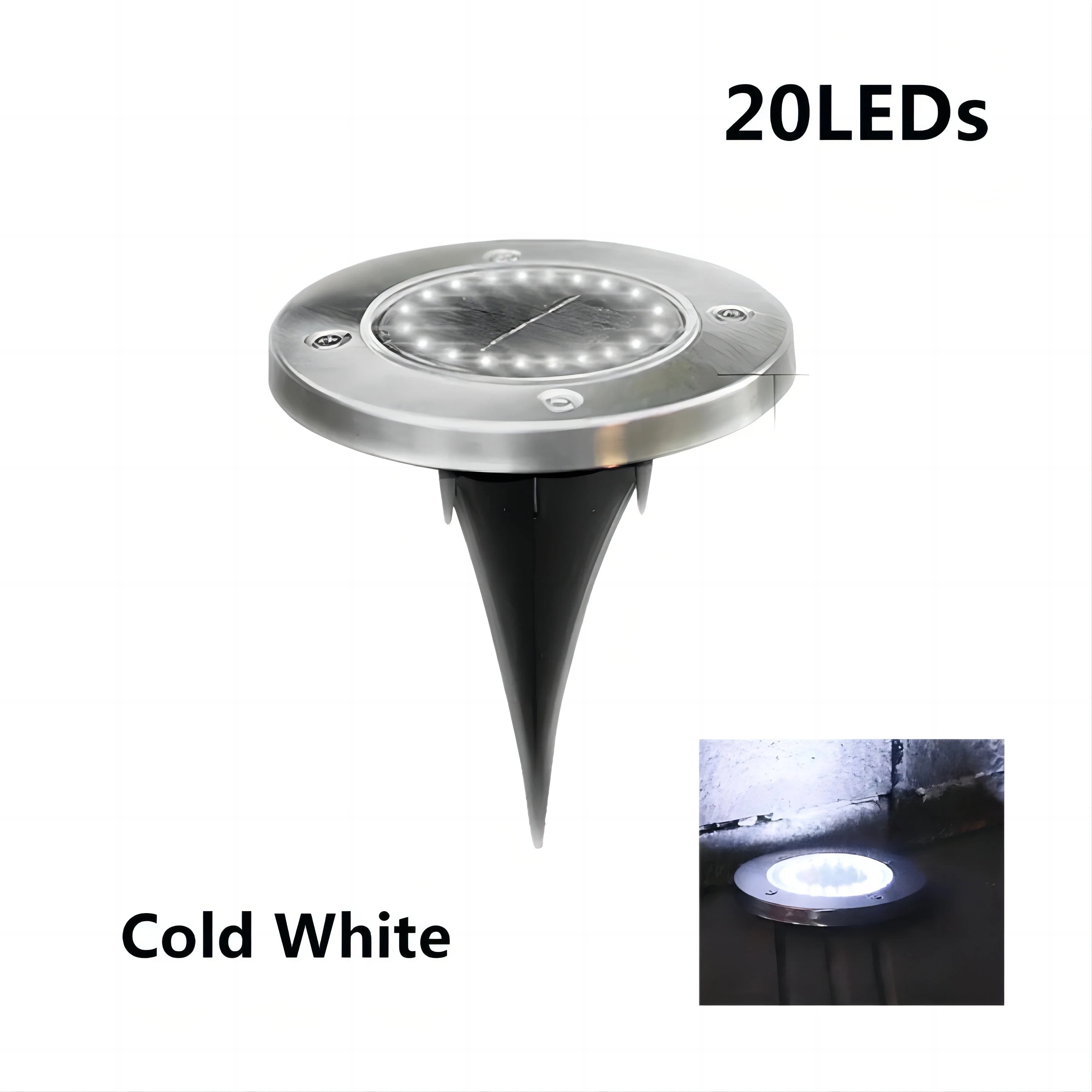 8/20LED Led Lamp Garden Decor Solar Power Disk Light Outdoor Garden Solar Underground Light Deck Light Spotlight Buried Solar