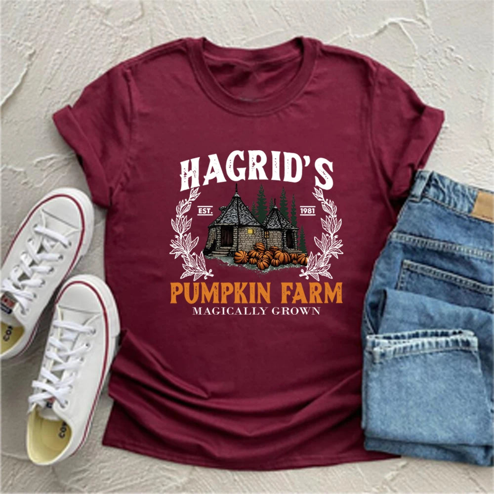 Hagrid's Pumpkin Patch T Shirt Fall T-shirt Pumpkin Farm Tshirt Halloween Shirts Spooky Season Tees Tops Unisex Thanksgiving Top