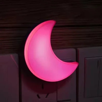 Moon Night Light Plug Into Wall Cute Baby Wall Nursery Lamp Intelligent Light Sensor LED Nightlight for Kids Bedroom Hallway