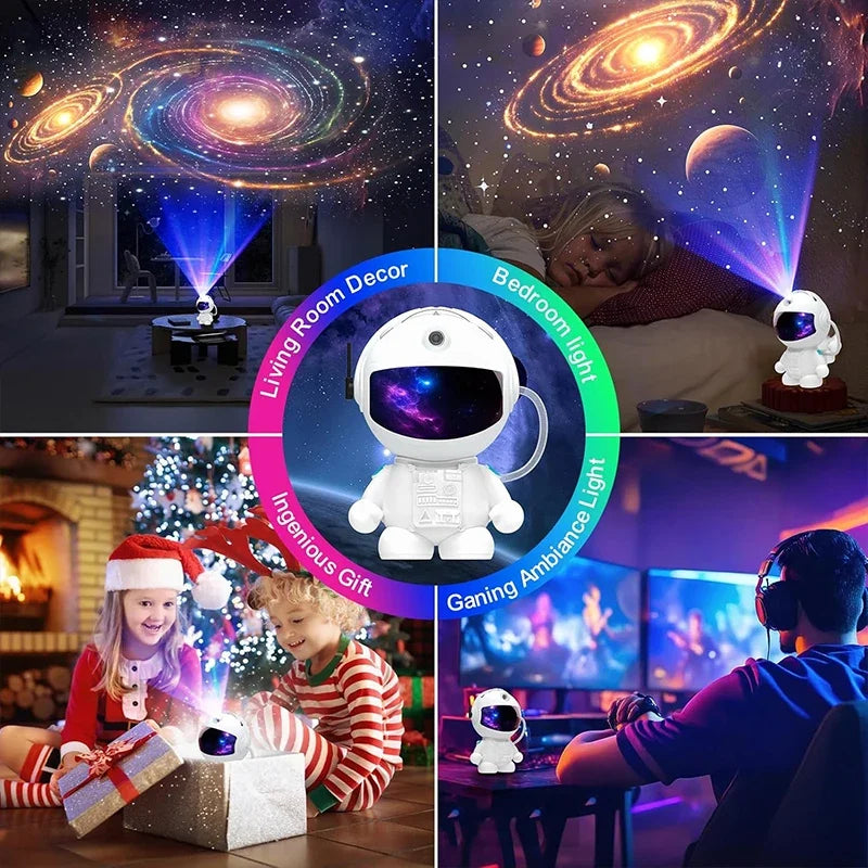 Astronaut Galaxy Projector Star Projectors with 12 Space Film 360°Rotating Magnetic Head Planetarium Suitable for Kid and Adult