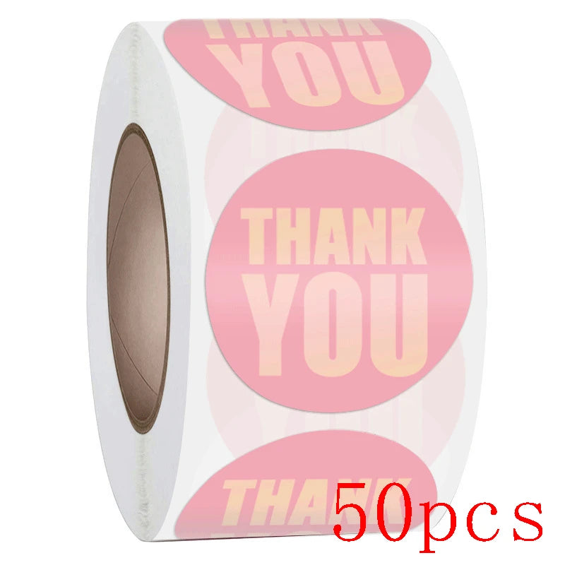 50-500Pcs Gift Sealing Thank You Stickers Christmas Design Scrapbooking Festival Birthday Party Decorations Labels 1Inch