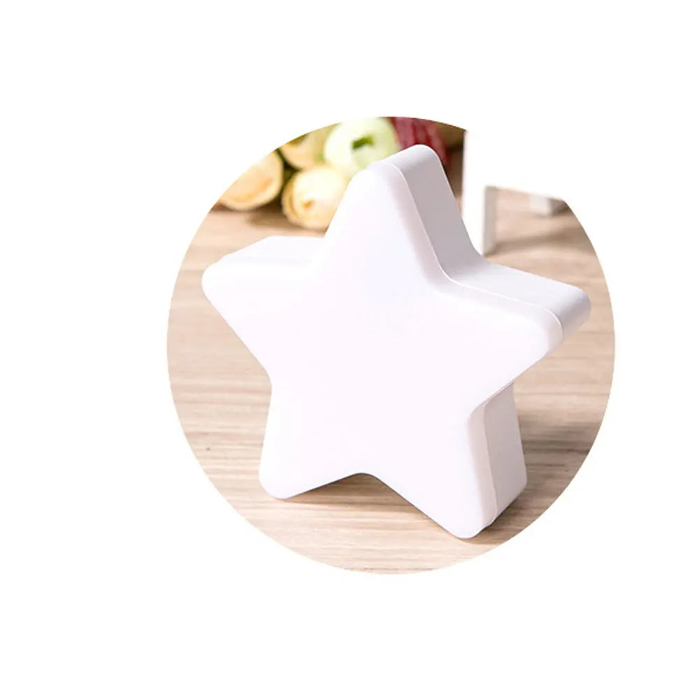 Hot Cute Pentagram Star Intelligent Sensor Lighting Control 4 Colors Small LED Night Light US/EU Plug Pink White Blue Yellow