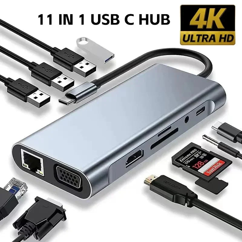 7-IN-2 USB3.0 HUB USB C HUB 5Gbps High Speed Transfer USB Splitter C- to-USB OTG Adapter for Macbook Pro Laptop Tablet